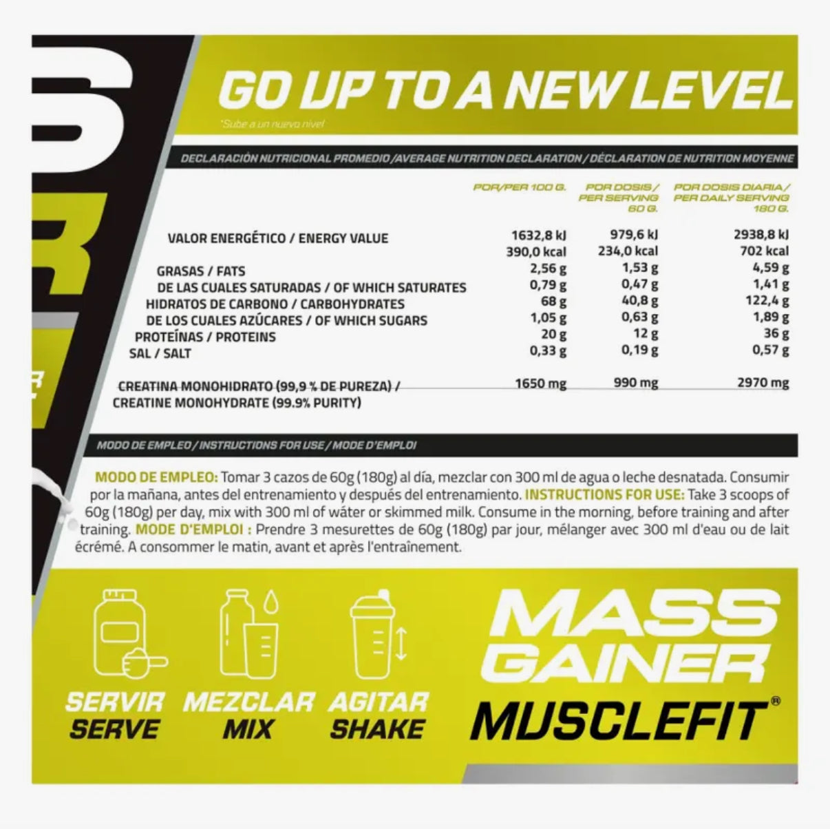 Weight Gainer 3kg - MuscleFit - Mass Gainer